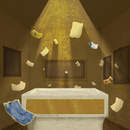 Enkel figur - renderet - komplisert bakgrunn