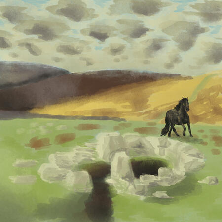 Enkel figur - rendered - komplisert bakgrunn